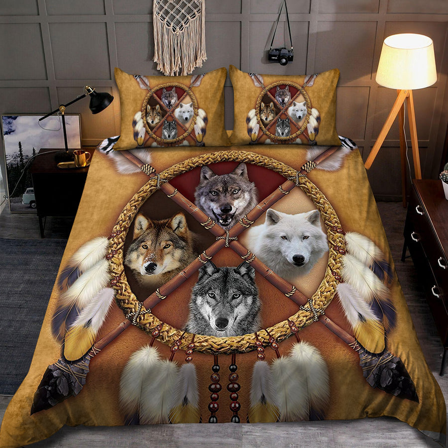 Amazing Four wolves dreamcatcher native Bedding set HC1901S