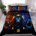 Awesome Fire And Ice Wolves Bedding Set