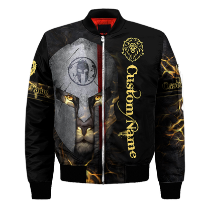 Custom Name Lion Warrior 3D All Over Printed Unisex Shirts