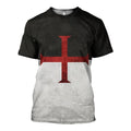 3D All Over Printed Knights Templar Flag Shirts and Shorts-Knights Templar Flag-RoosterArt-T-shirt-XS-Vibe Cosy™