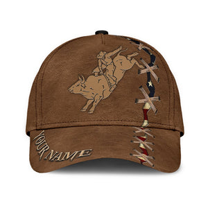 Personalized Name Bull Riding Classic Cap American Bull Rider Ver 3