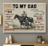 To My Dad From Daughter Horse Riding 3D All Over Printed Poster Horizontal