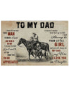 To My Dad From Daughter Horse Riding 3D All Over Printed Poster Horizontal