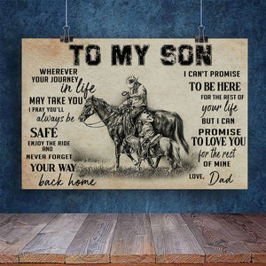 To My Son 3D Horse Riding All Over Printed Poster Horizontal