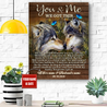 Love Wolf Couple Custom Name 3D All Over Printed Poster Vertical