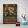 Love Deer Couple Custom Name 3D All Over Printed Poster Vertical