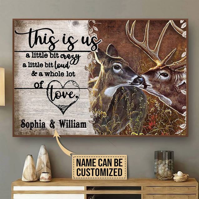 Deer Hunting Custom Name 3D All Over Printed Poster Horizontal