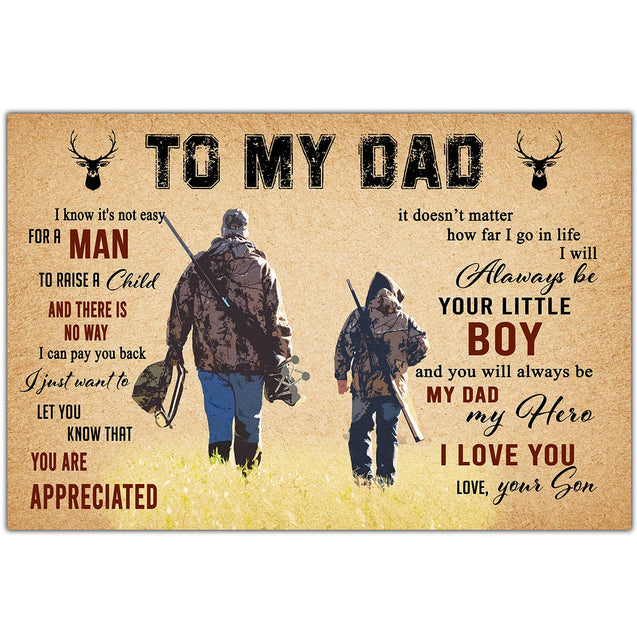 To My Dad Dad Hunting 3D All Over Printed Poster Horizontal