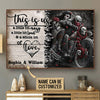 Skull Motobike Custom Name 3D All Over Printed Poster Horizontal