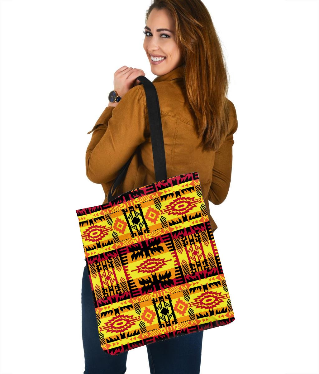 Native American 3D Printed Canvas Tote Bag