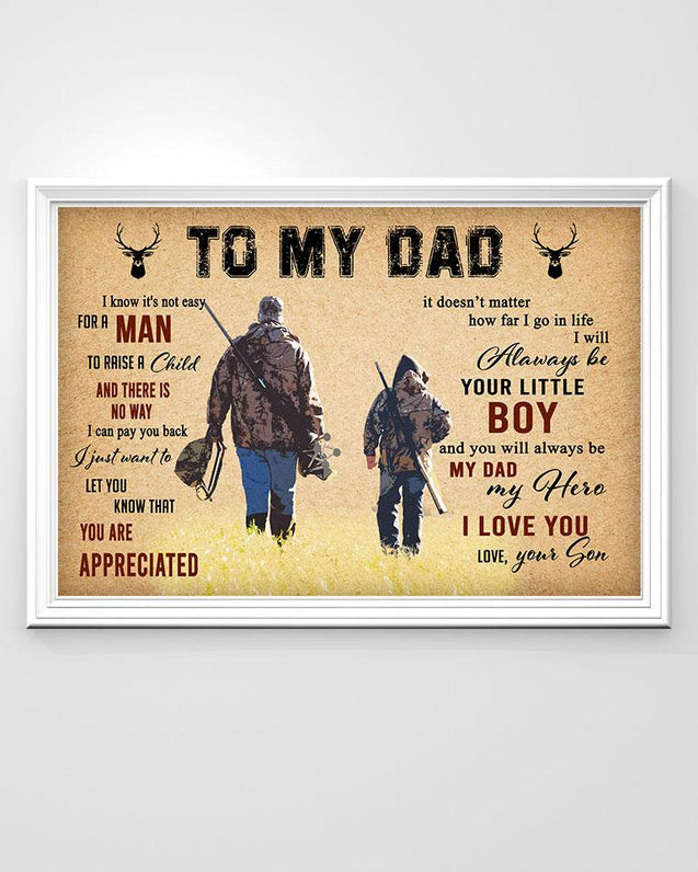 To My Dad Dad Hunting 3D All Over Printed Poster Horizontal