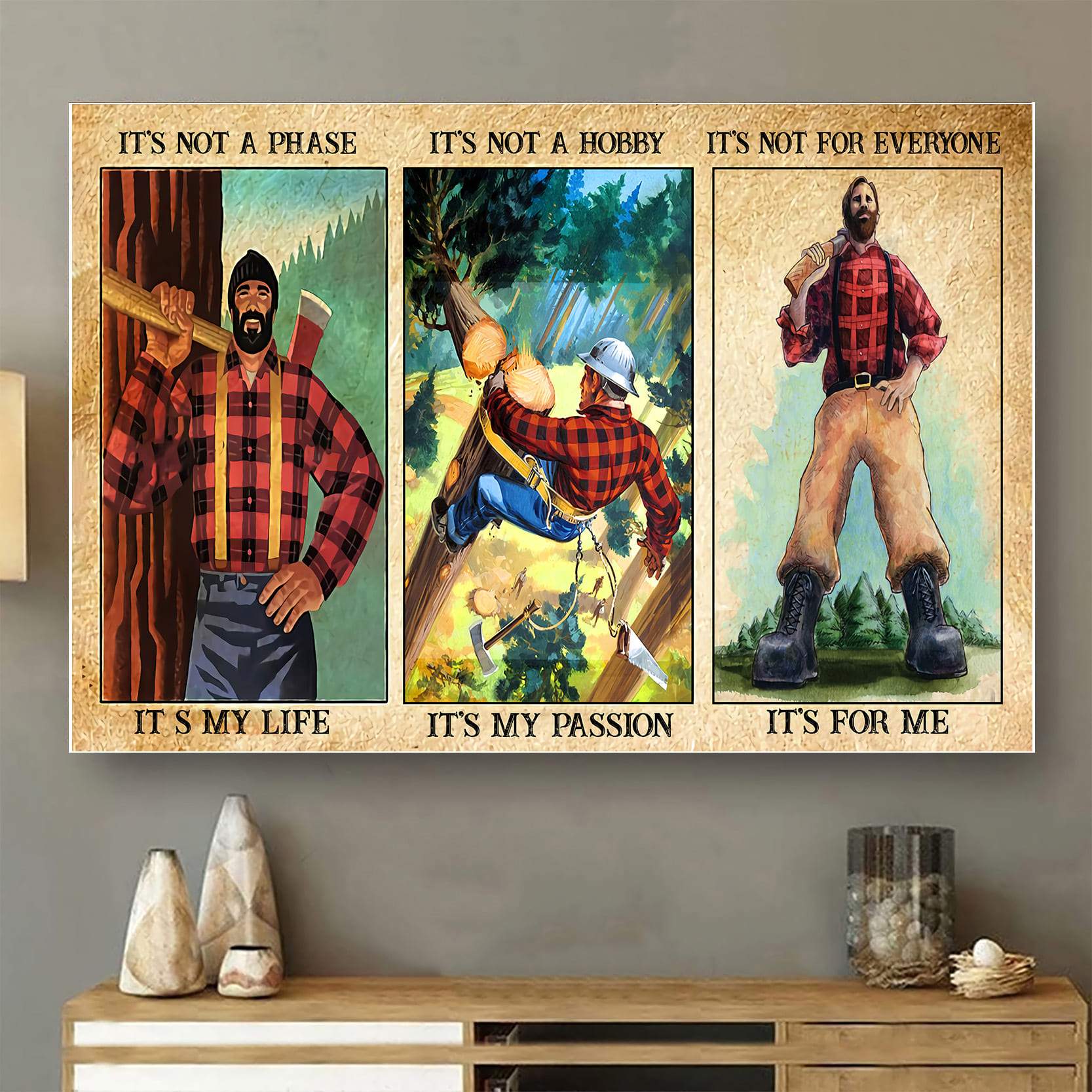 3D Printed Arborist Logger Lumberjack Poster Horizontal MEI