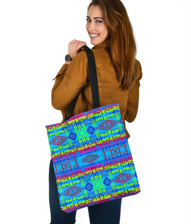 Native American 3D Printed Canvas Tote Bag