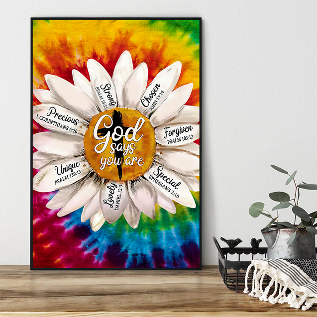 Jesus-Daisy God Say You Are Poster Vertical 3D Printed