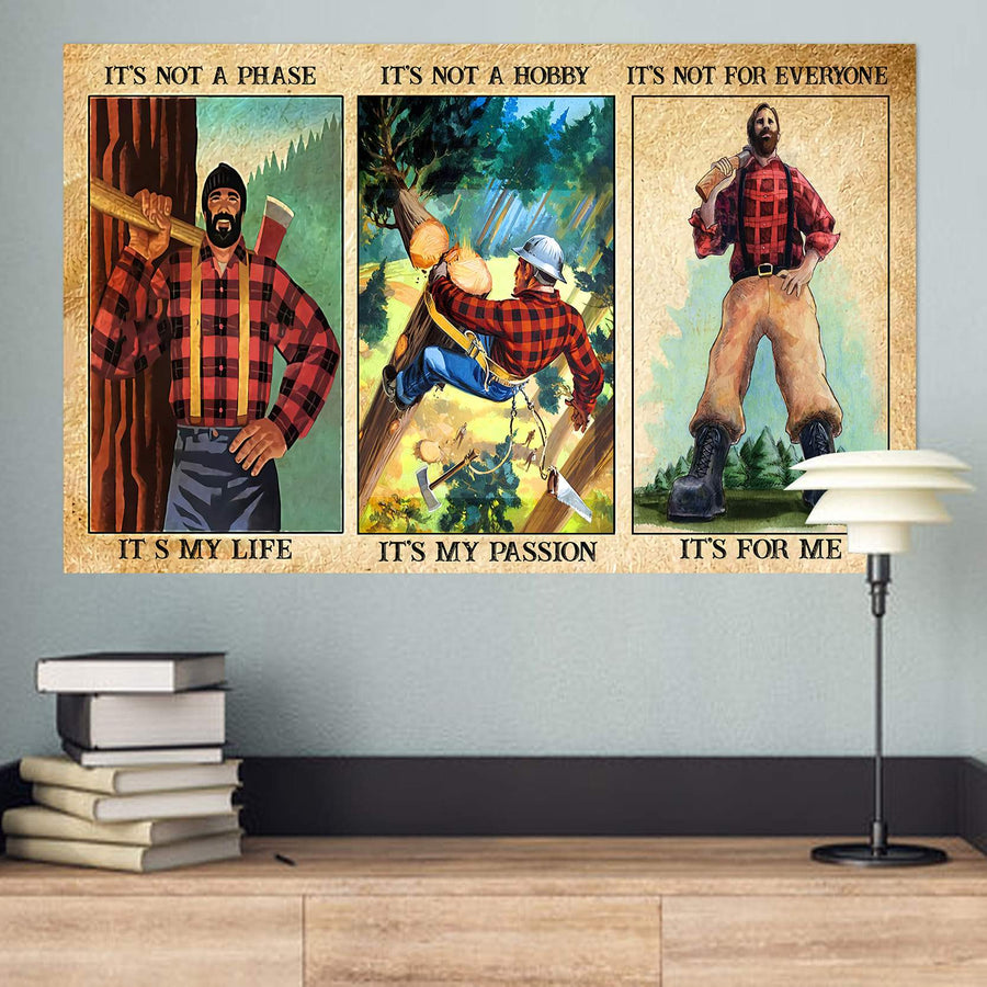 3D Printed Arborist Logger Lumberjack Poster Horizontal MEI