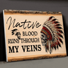 Native Blood Runs Through My Veins 3D All Over Printed Canvas Poster