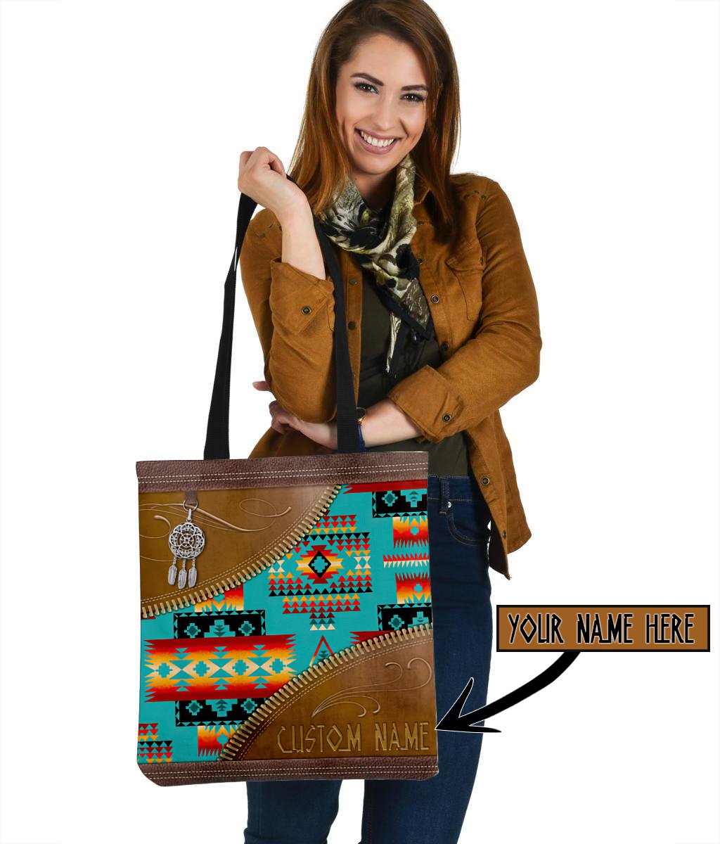 Custom Name Native American 3D Printed Canvas Tote Bag