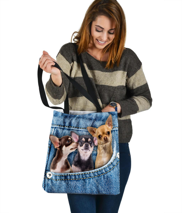 Chihuahua 3D Printed Canvas Tote Bag DQB08052101