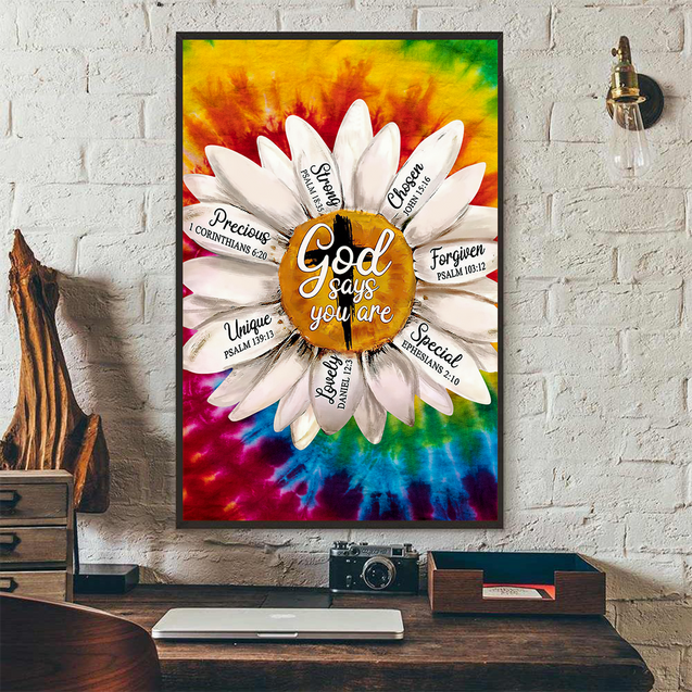 Jesus-Daisy God Say You Are Poster Vertical 3D Printed