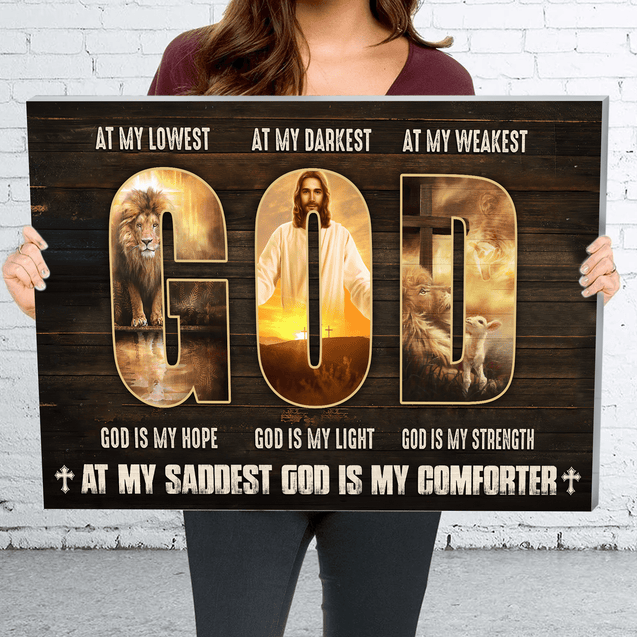 At My Lowest God Is My Hope At My Darkest God Is My Light 3D Landscape Canvas Poster Wall Art