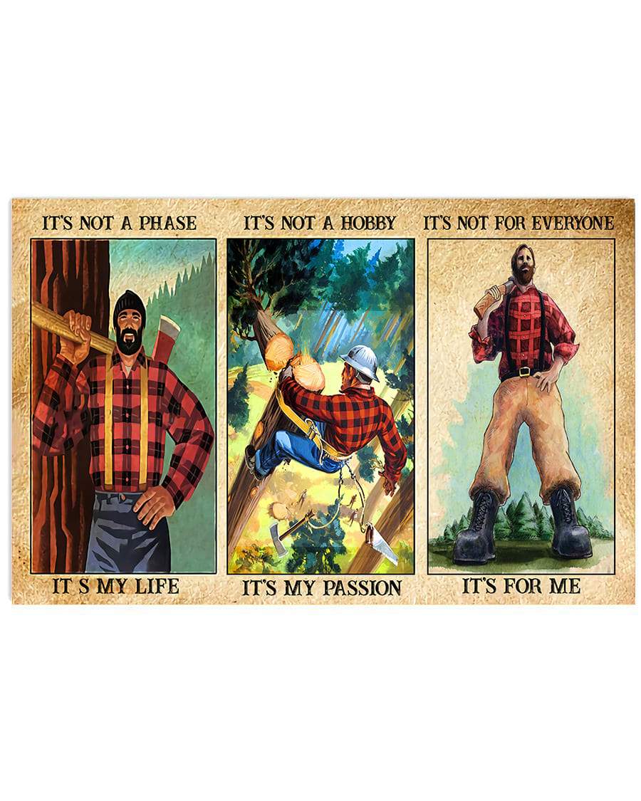 3D Printed Arborist Logger Lumberjack Poster Horizontal MEI