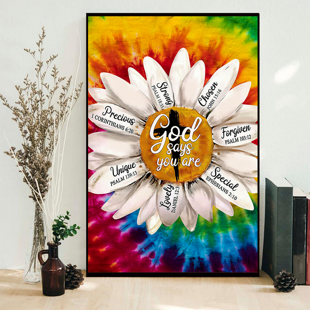 Jesus-Daisy God Say You Are Poster Vertical 3D Printed