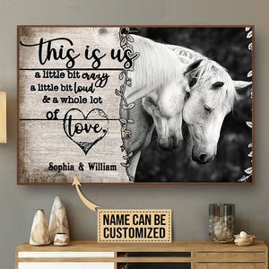 Love Horse Custom Name 3D All Over Printed Poster Horizontal