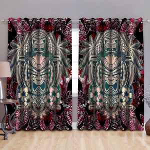 Amazing Polynesian Tiki Hawaii Style Window Curtains ML