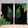 New Zealand Aotearoa Light Silver Fern Window Curtains ML