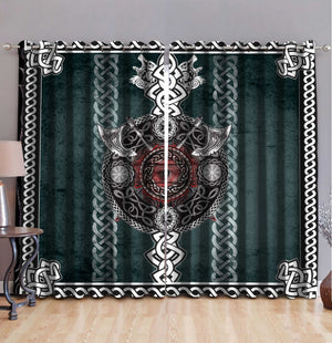 Viking 3D All Over Printed Window Curtains