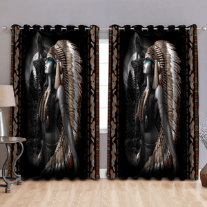 Native American 3D All Over Printed Curtain