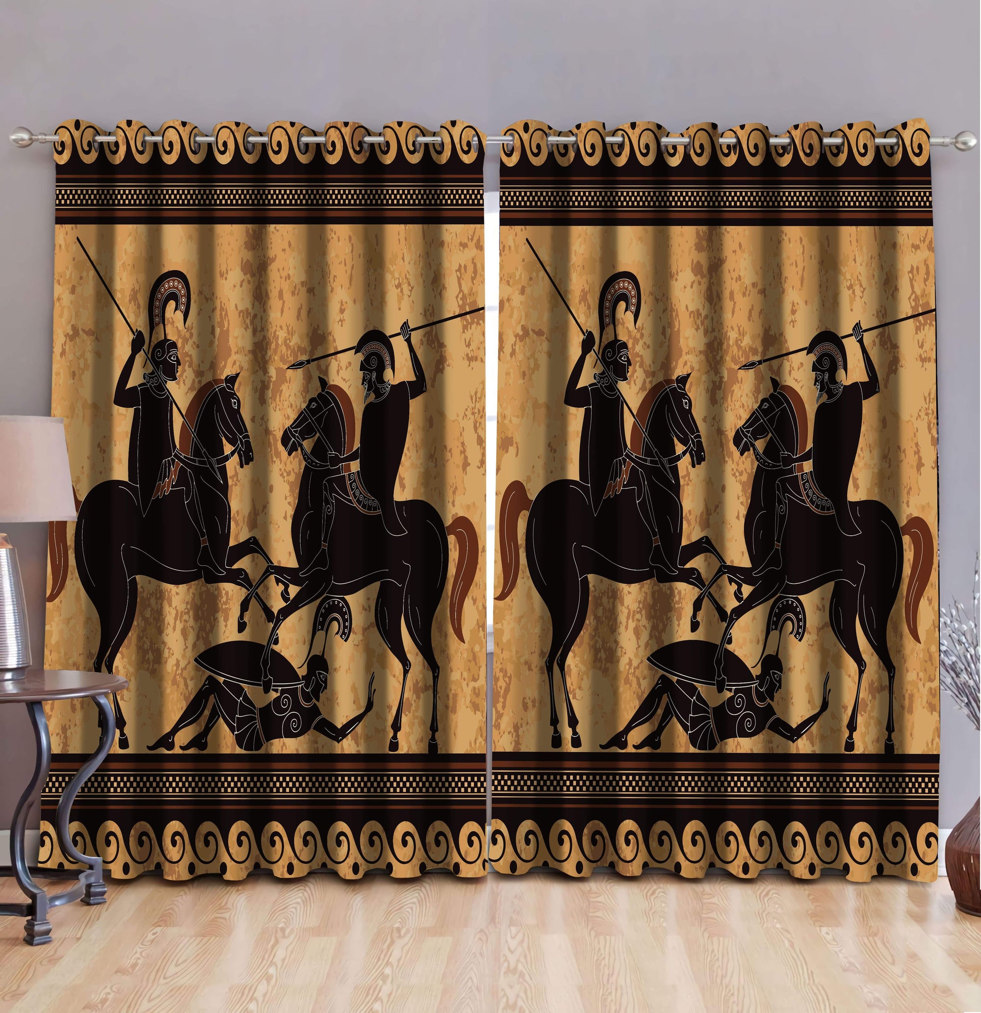 Ancient greece warrior Greek Mythology 3D print Curtain