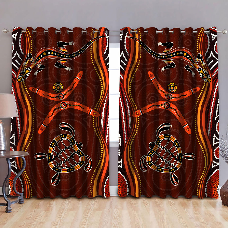 Aboriginal Naidoc Week Heal the Lizard and Turtle 3D print Curtain