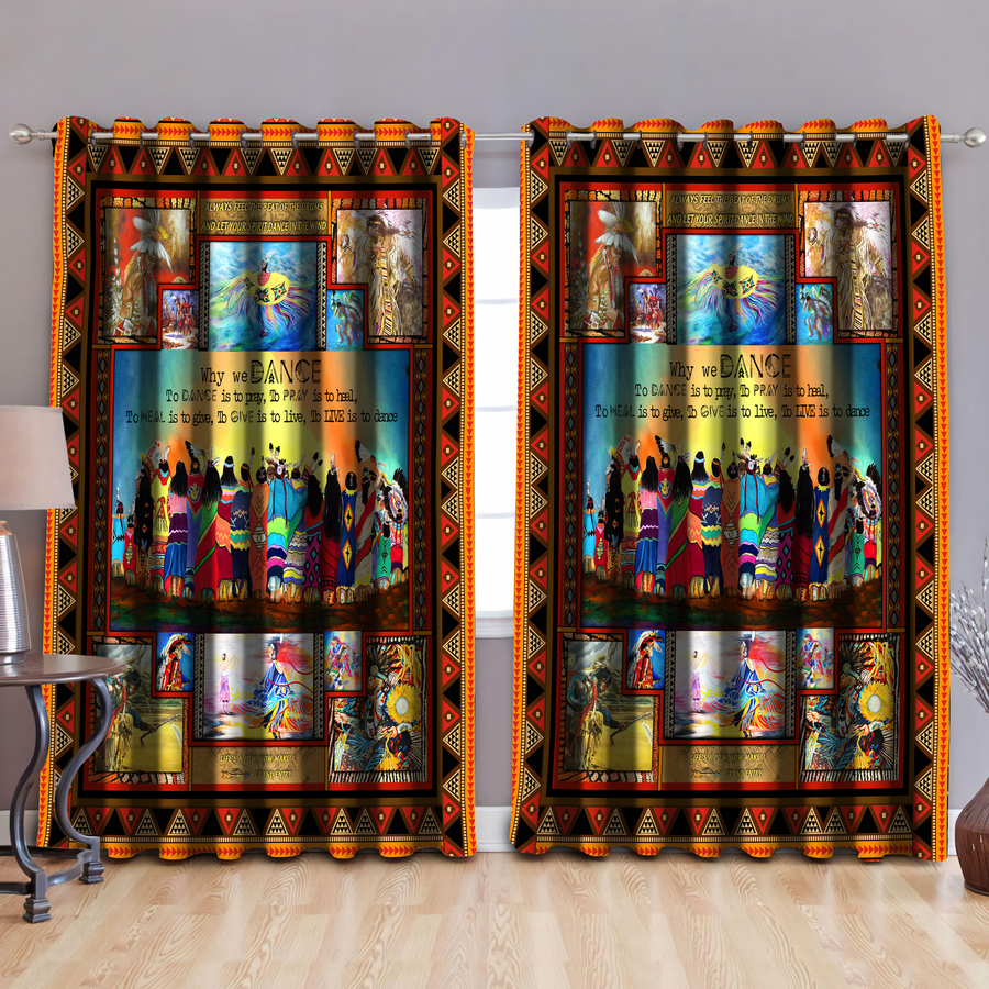 Native American Pow Wow Pattern 3D All Over Printed Window Curtains