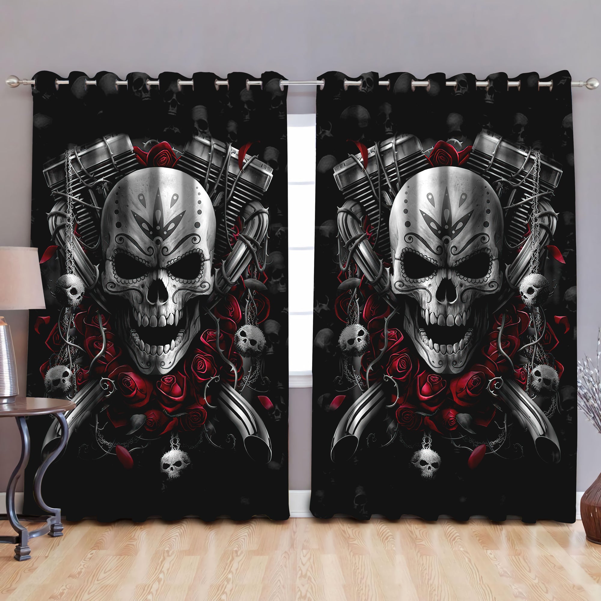 Skull Window Curtains