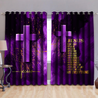 Premium 3D Design Curtain Easter Jesus Christian Purple ML