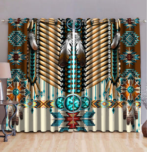 Native American Pattern 3D All Over Printed Window Curtains