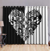 Gothic Art Skull 3D All Over Printed Window Curtains