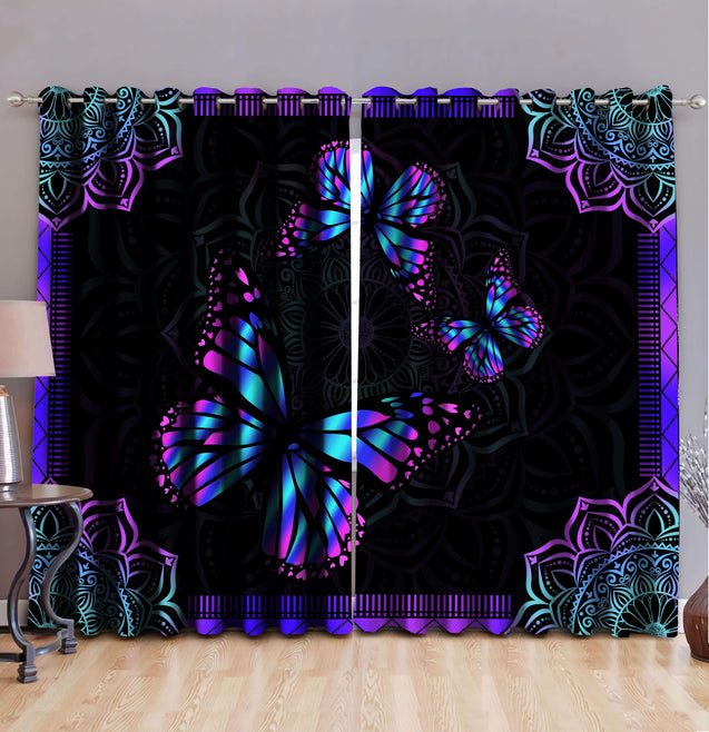 Mandala Butterfly Window Curtains HHT09042101