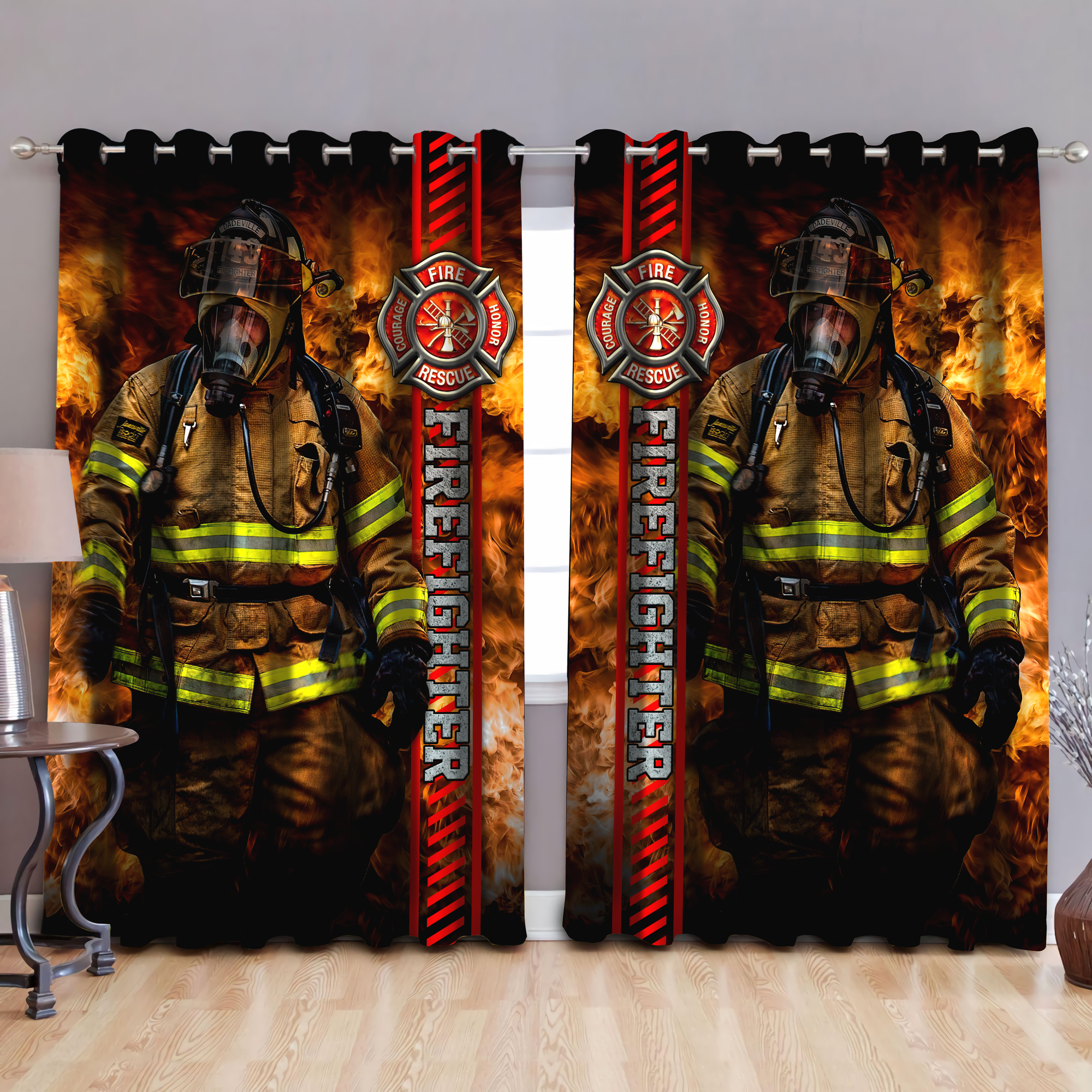 Brave Firefighter Curtains TNA10132003