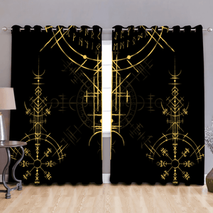 Viking 3D All Over Printed Window Curtains