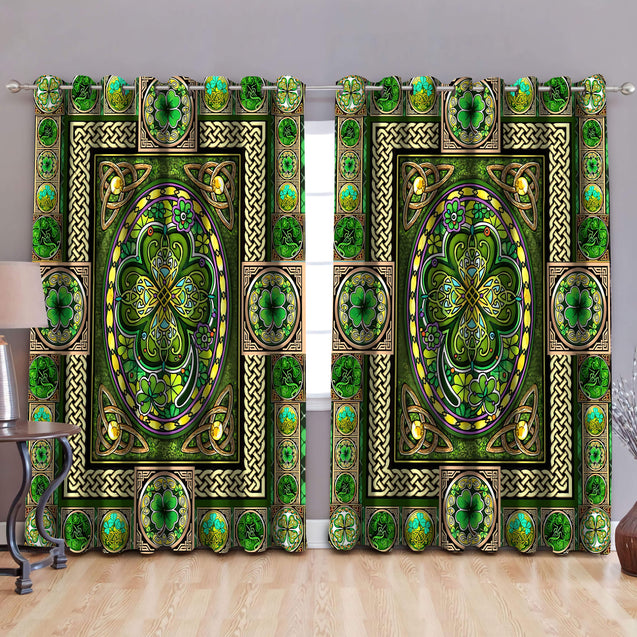 Irish Saint Patrick Day 3D All Over Printed Window Curtains