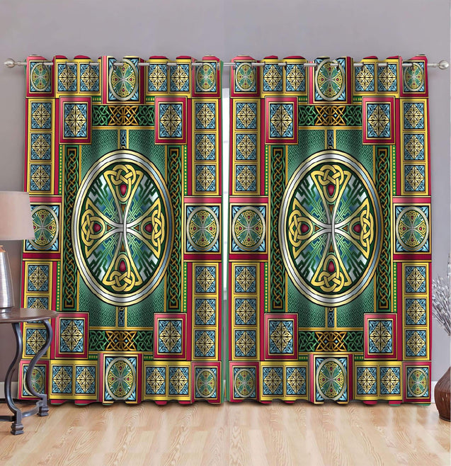 Celtic Colorful 3D All Over Printed Window Curtains