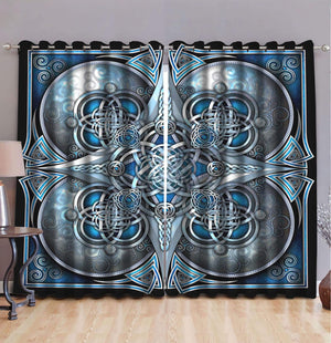 Celtic Colorful 3D All Over Printed Window Curtains