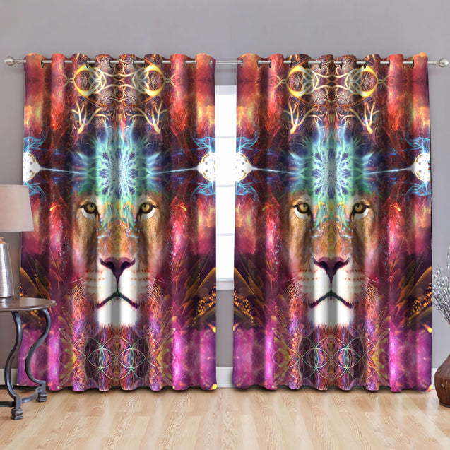 Lion 3D All Over Printed Window Curtains