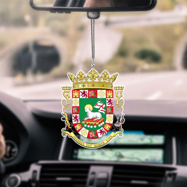 Coat Of Arm Puerto Rico Unique Design Car Hanging Ornament