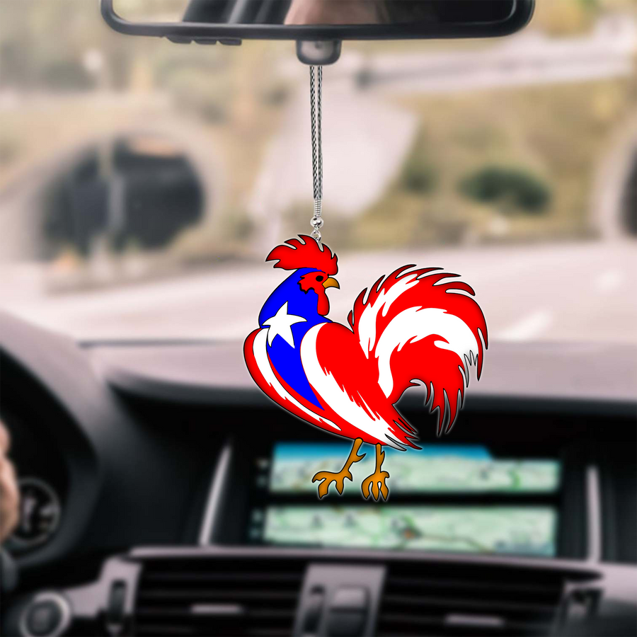 Rooster Puerto Rico Unique Design Car Hanging Ornament