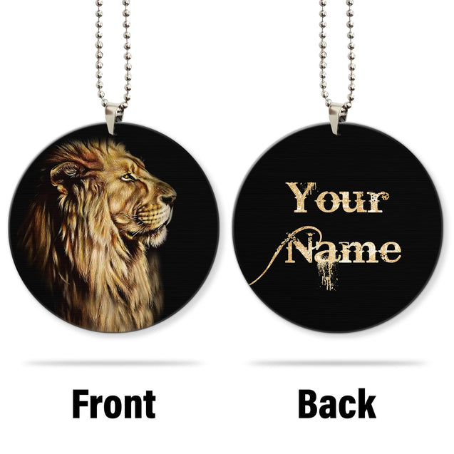 Customized Name King Lion Unique Design Car Hanging Ornament