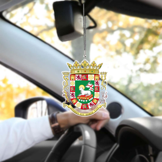 Coat Of Arm Puerto Rico Unique Design Car Hanging Ornament