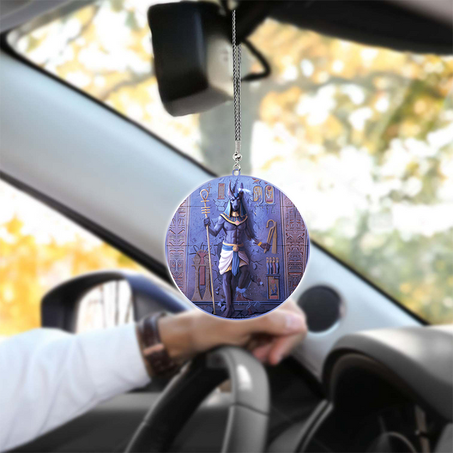 Anubis Face Blue Ancient Egyptian Unique Design Car Hanging Ornament